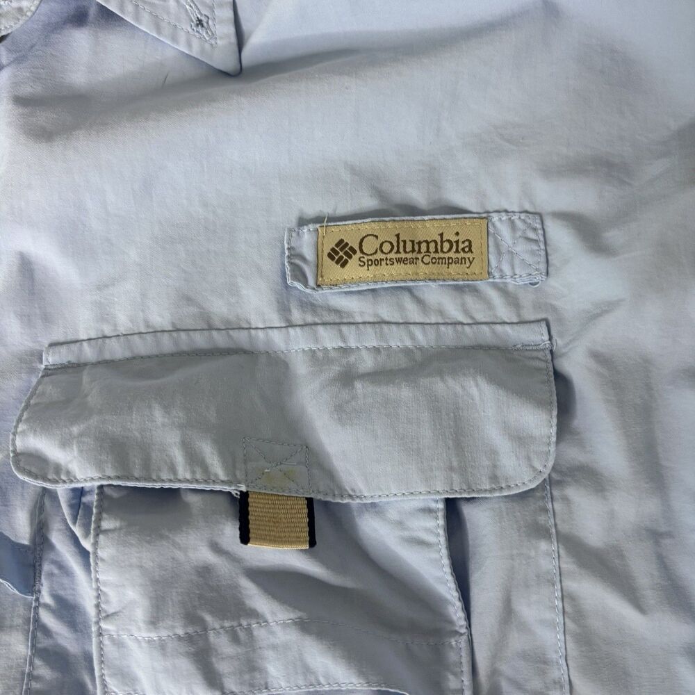 Columbia PFG Shirt Mens XL Blue Performance Vented Hiking Fishing Button Down - Picture 2 of 9